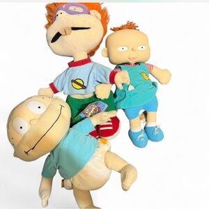 Nickelodeon Rugrats Plush Toy Trio - Blue, Red, Green